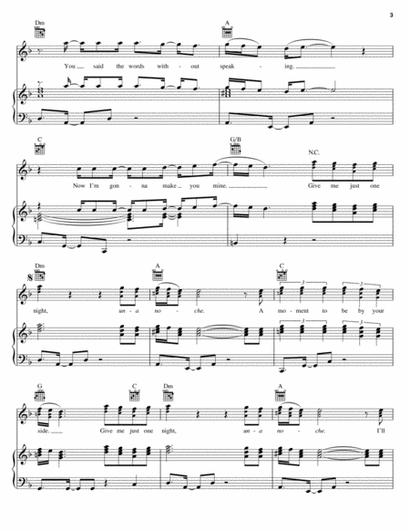 Give Me Just One Night (Una Noche) by 98 Degrees Piano, Vocal, Guitar - Digital Sheet Music