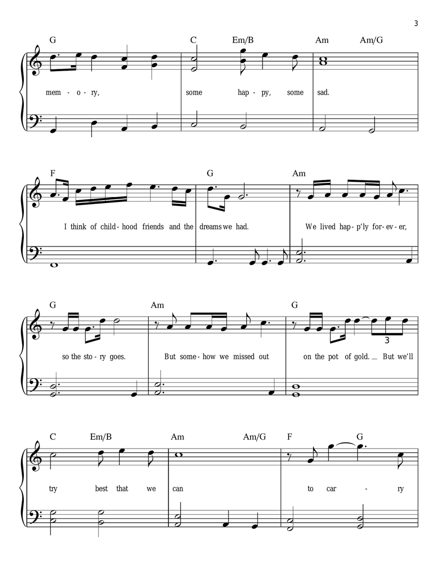 Come Sail Away Easy Piano scores gallery preview page 3