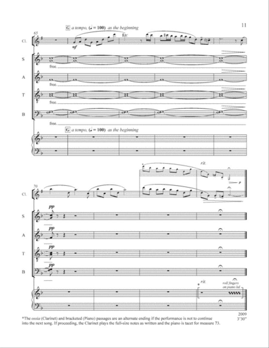 The Great Trees: 1. Peace of Wild Things 4-Part scores gallery preview page 21