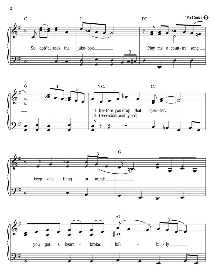 Don't Rock The Jukebox Don't Rock The Jukebox Easy Piano scores gallery preview page 2