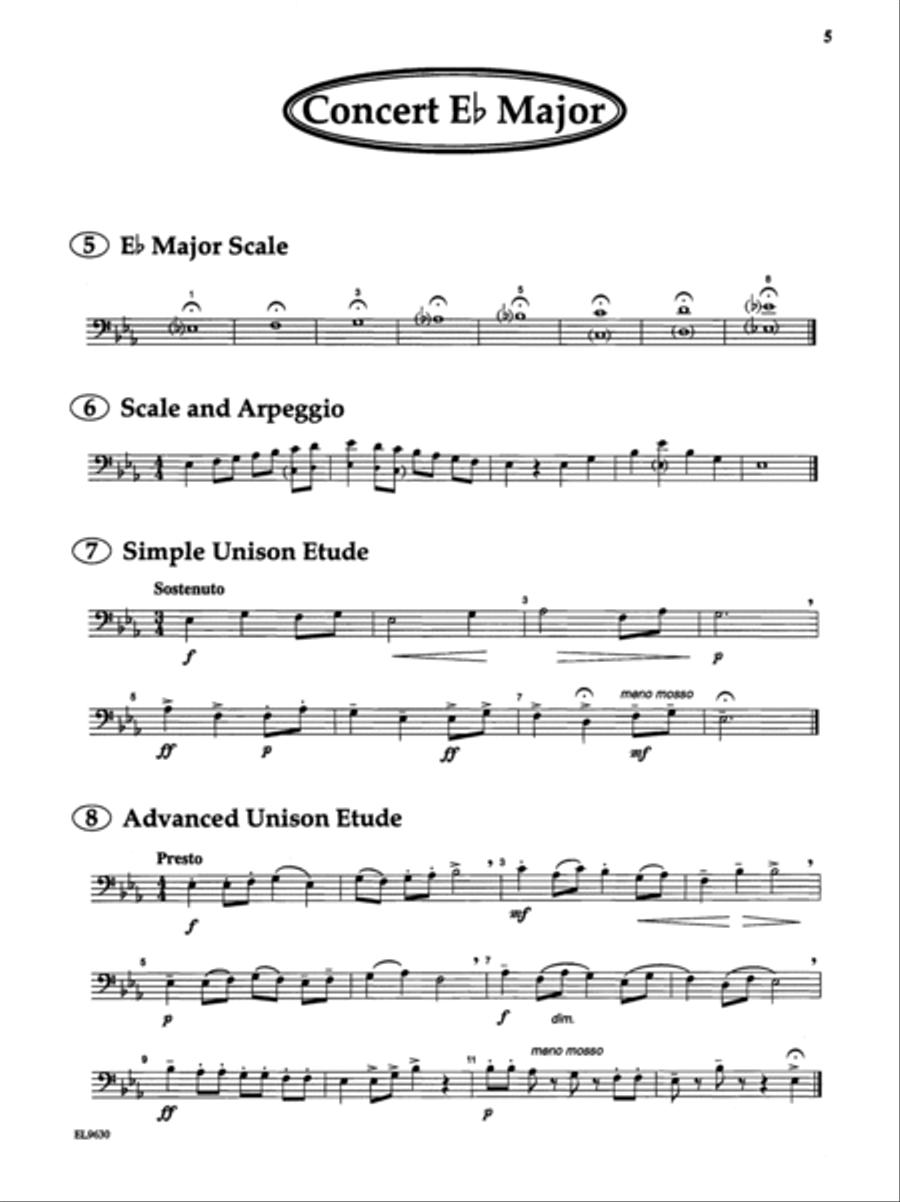 Directional Warm-Ups for Band (concert band method book - Part Book Set H: Euphonium TC/BC, Tuba Concert Band scores gallery preview page 5
