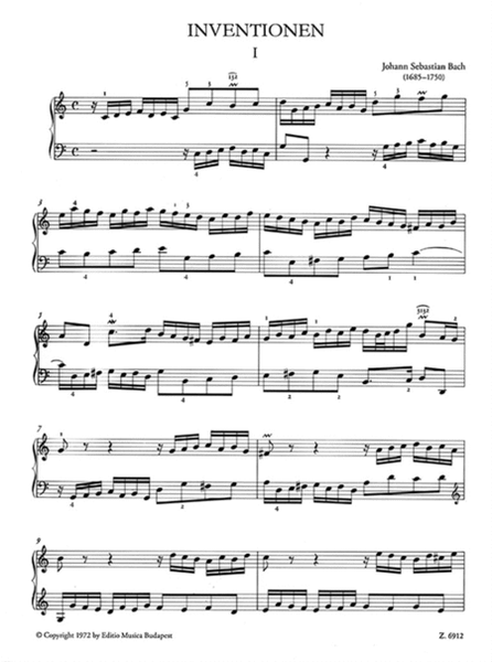 Zweistimmige Inventionen BWV772-786