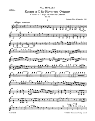 Concerto for Piano and Orchestra, No. 25 C major, KV 503