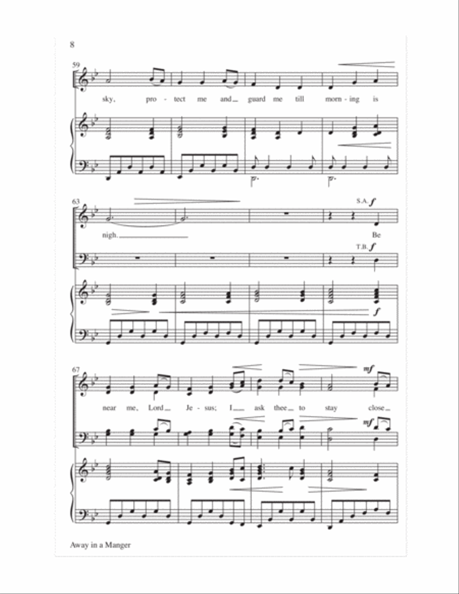 Away in a Manger 4-Part scores gallery preview page 9