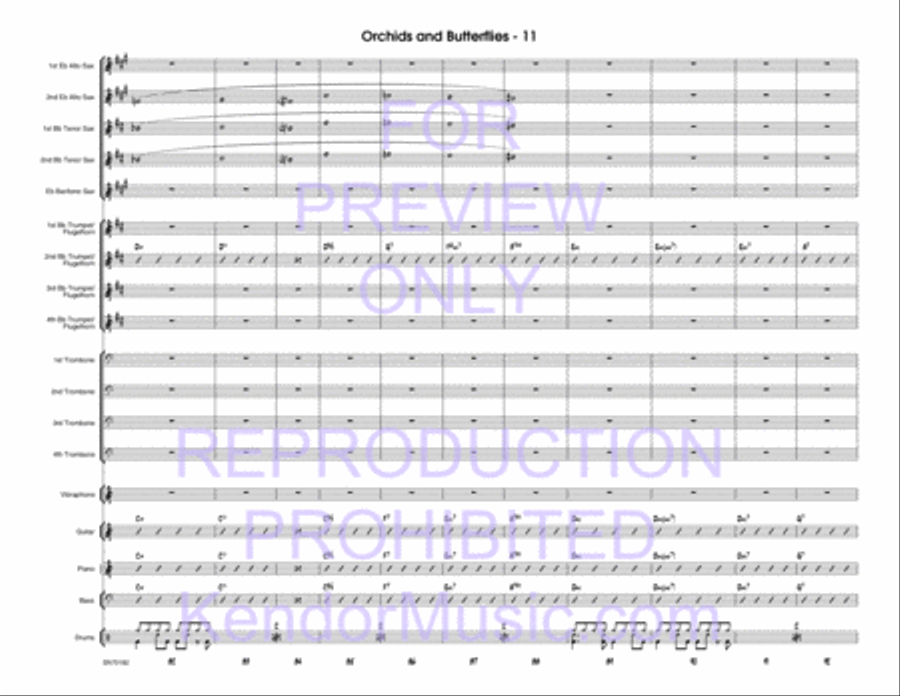 Orchids And Butterflies (Full Score) Jazz Ensemble scores gallery preview page 12