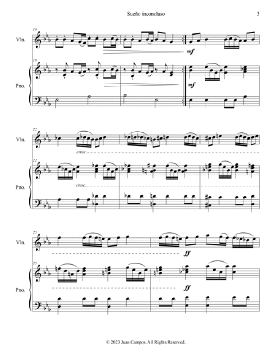 Sueño Inconcluso Chamber Music scores gallery preview page 3