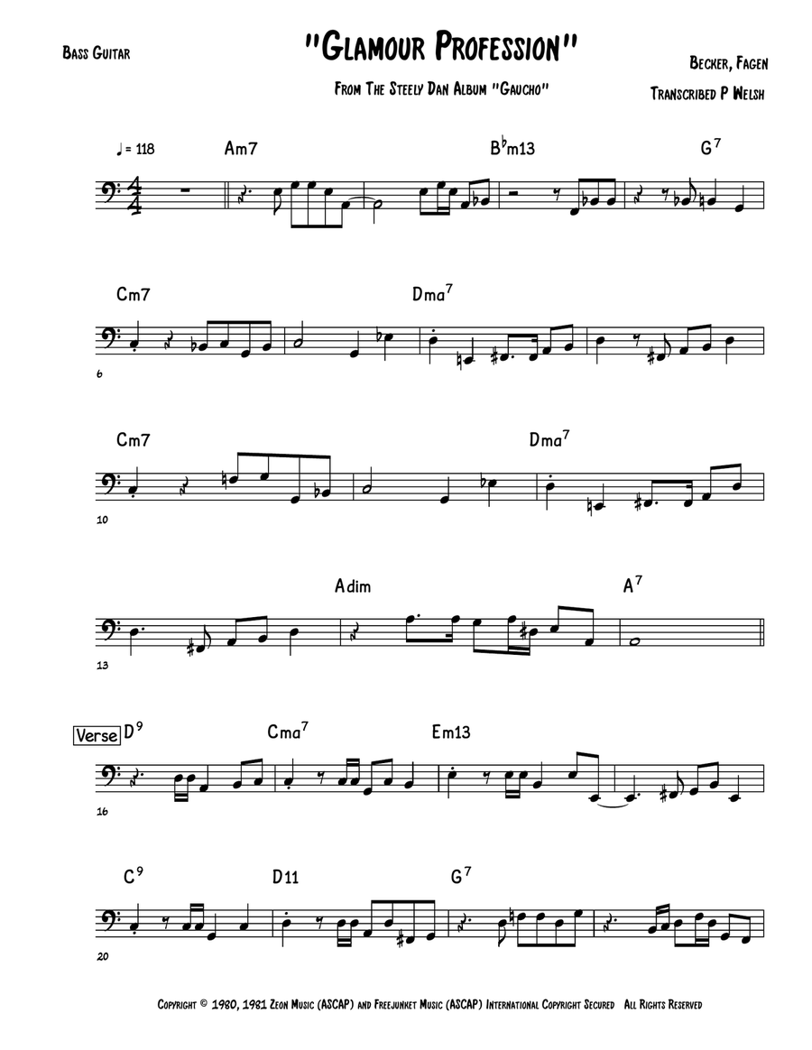 Glamour Profession Acoustic Guitar scores gallery preview page 1