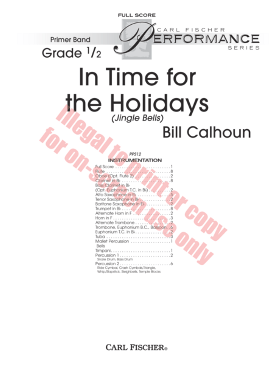 In Time for the Holidays Concert Band scores gallery preview page 2