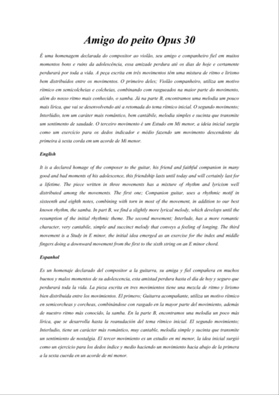 Amigo do peito Opus 30 Classical Guitar scores gallery preview page 2