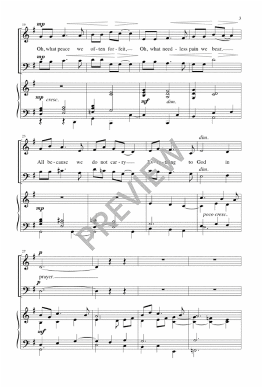 What a Friend We Have in Jesus 4-Part scores gallery preview page 3