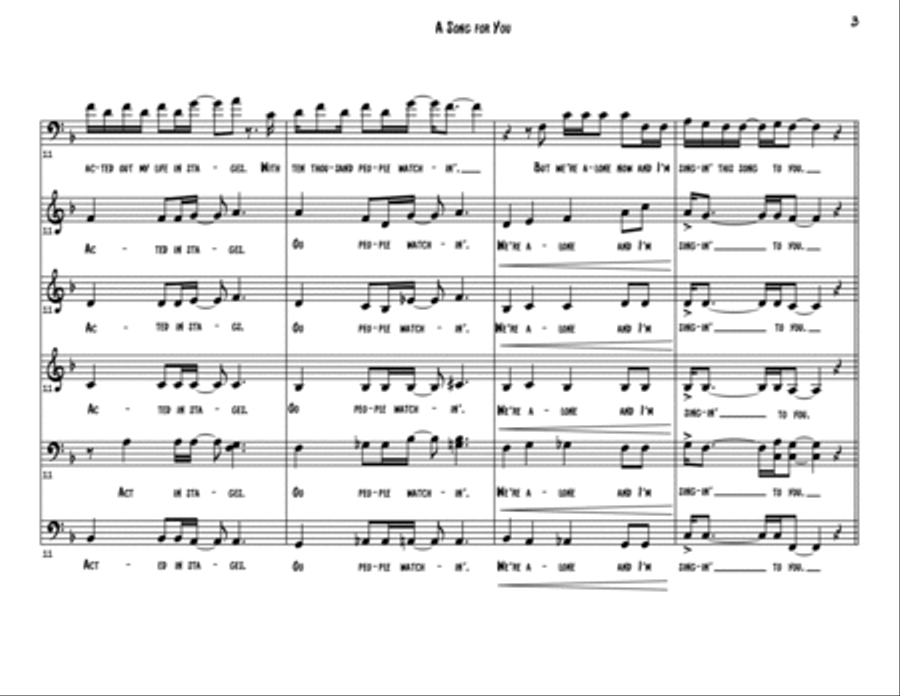 A Song For You 4-Part scores gallery preview page 3