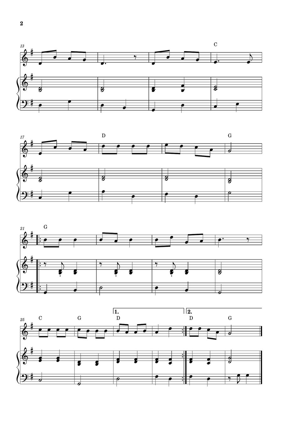 Jingle Bells for Violin and Piano (Easy - Beginner) Violin Solo scores gallery preview page 2