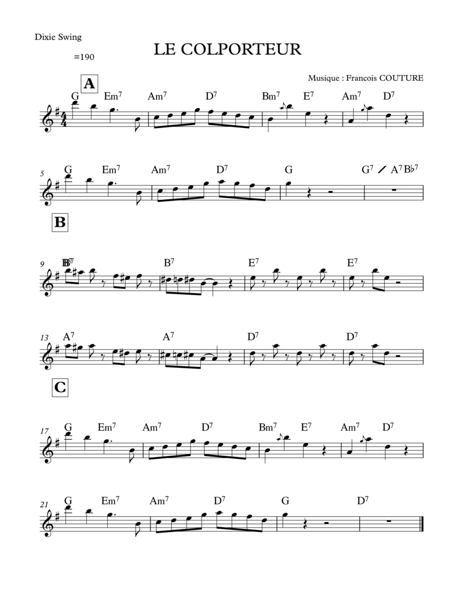 LE COLPORTEUR LE COLPORTEUR Piano scores gallery preview page 1