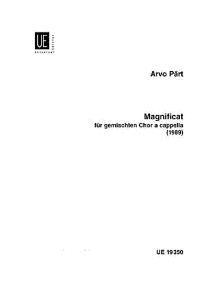 Magnificat (1989), SSATB A Cap