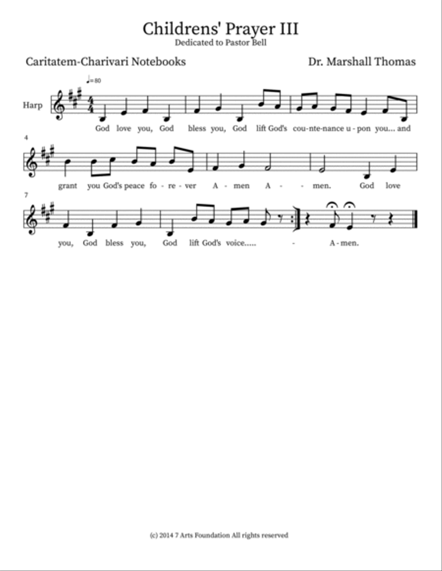Childrens' Prayer III Percussion scores gallery preview page 3