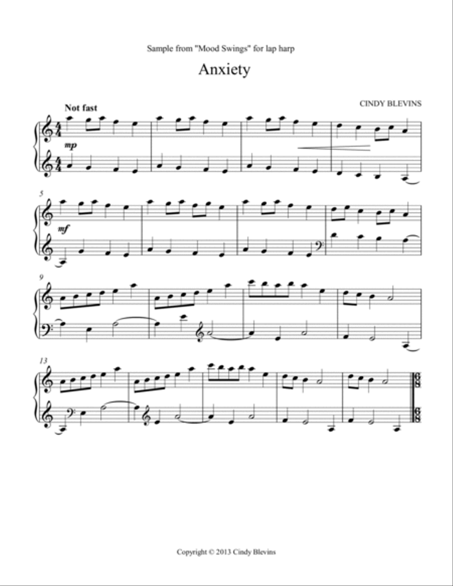Mood Swings, 14 original solos for Lap Harp Lap Harp scores gallery preview page 2