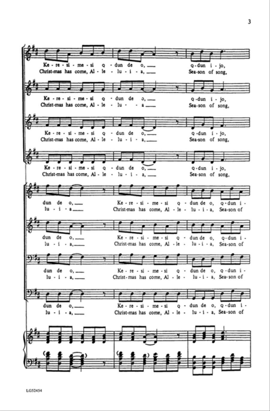 Keresimesi Qdun De O Keresimesi Qdun De O 4-Part scores gallery preview page 22