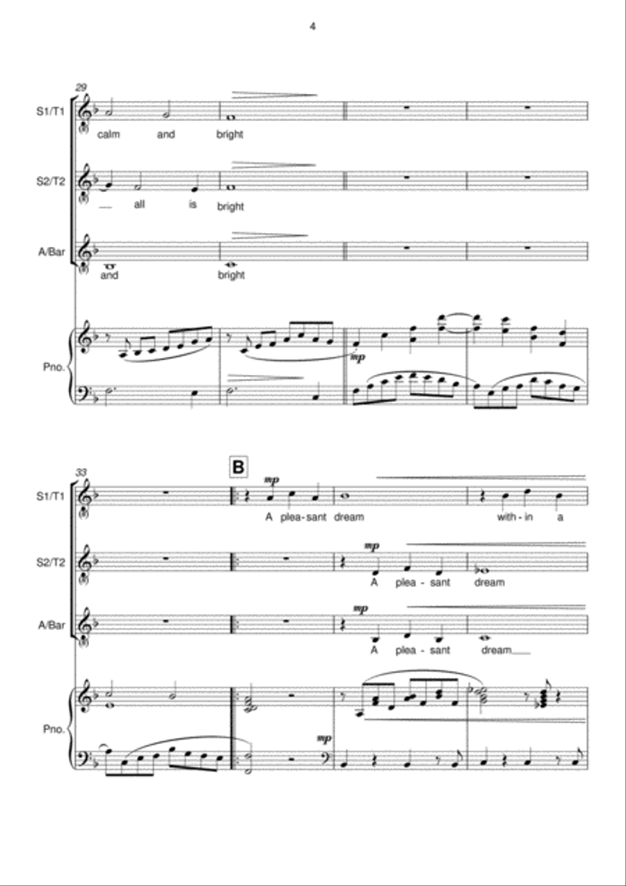 A Pleasant Dream (SSA + Piano) SSA scores gallery preview page 5