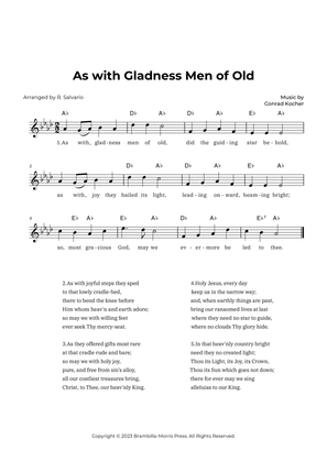 As with Gladness Men of Old (Key of A-Flat Major)