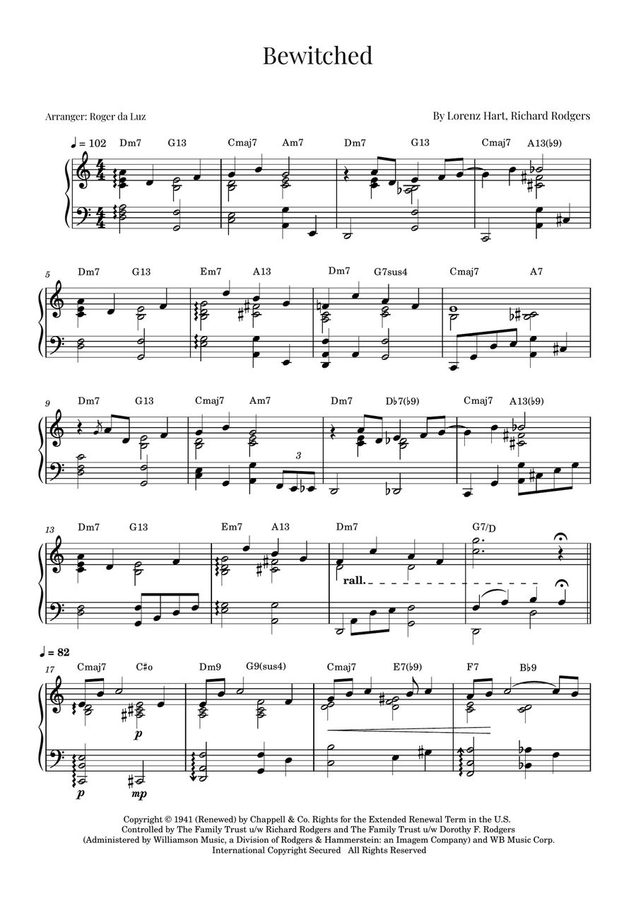 Bewitched Piano Solo scores gallery preview page 1