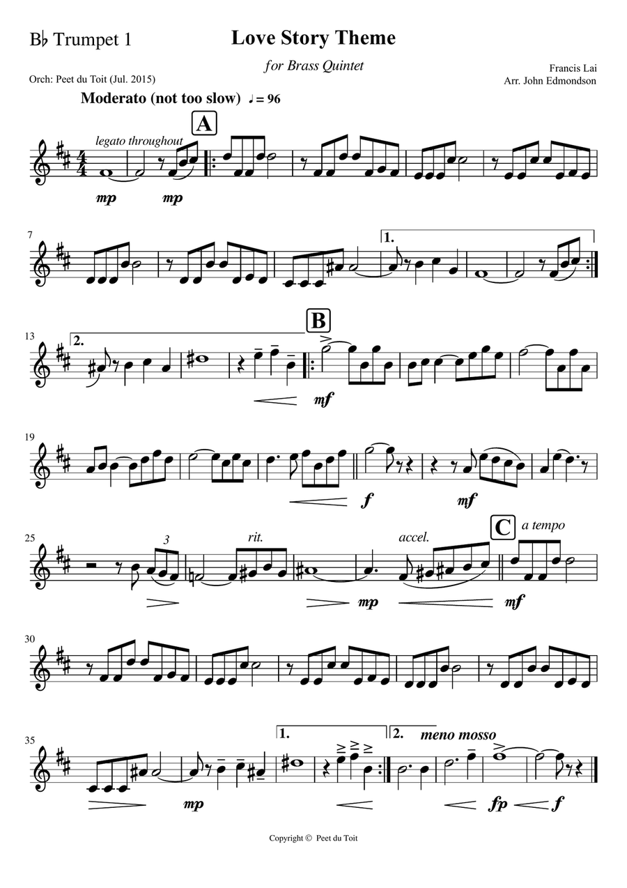 Love Story Brass Ensemble scores gallery preview page 5