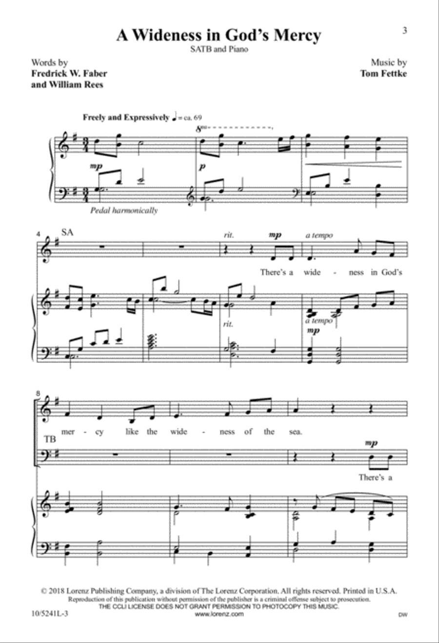 A Wideness In God's Mercy 4-Part scores gallery preview page 2