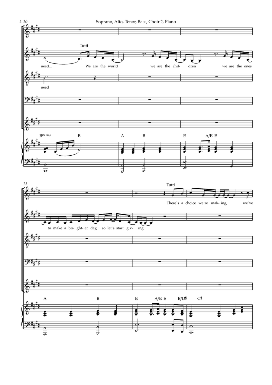 We Are The World 4-Part scores gallery preview page 4