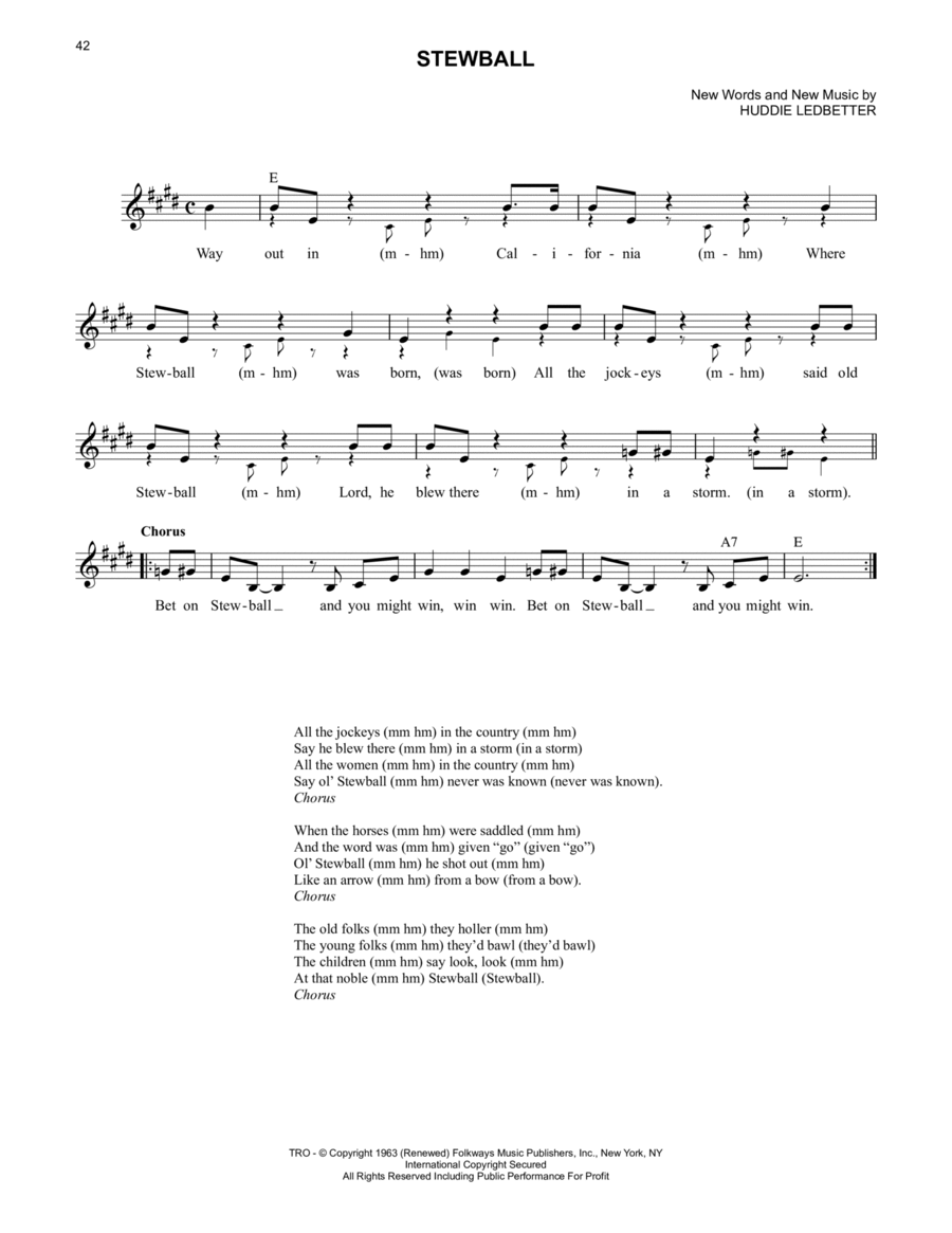 Stewball Piano scores gallery preview page 1