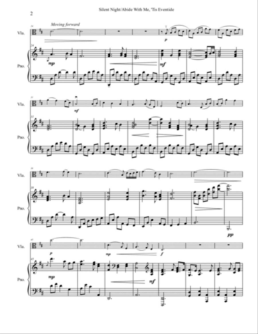 Abide With Me, 'Tis Eventide/Silent Night Piano scores gallery preview page 2