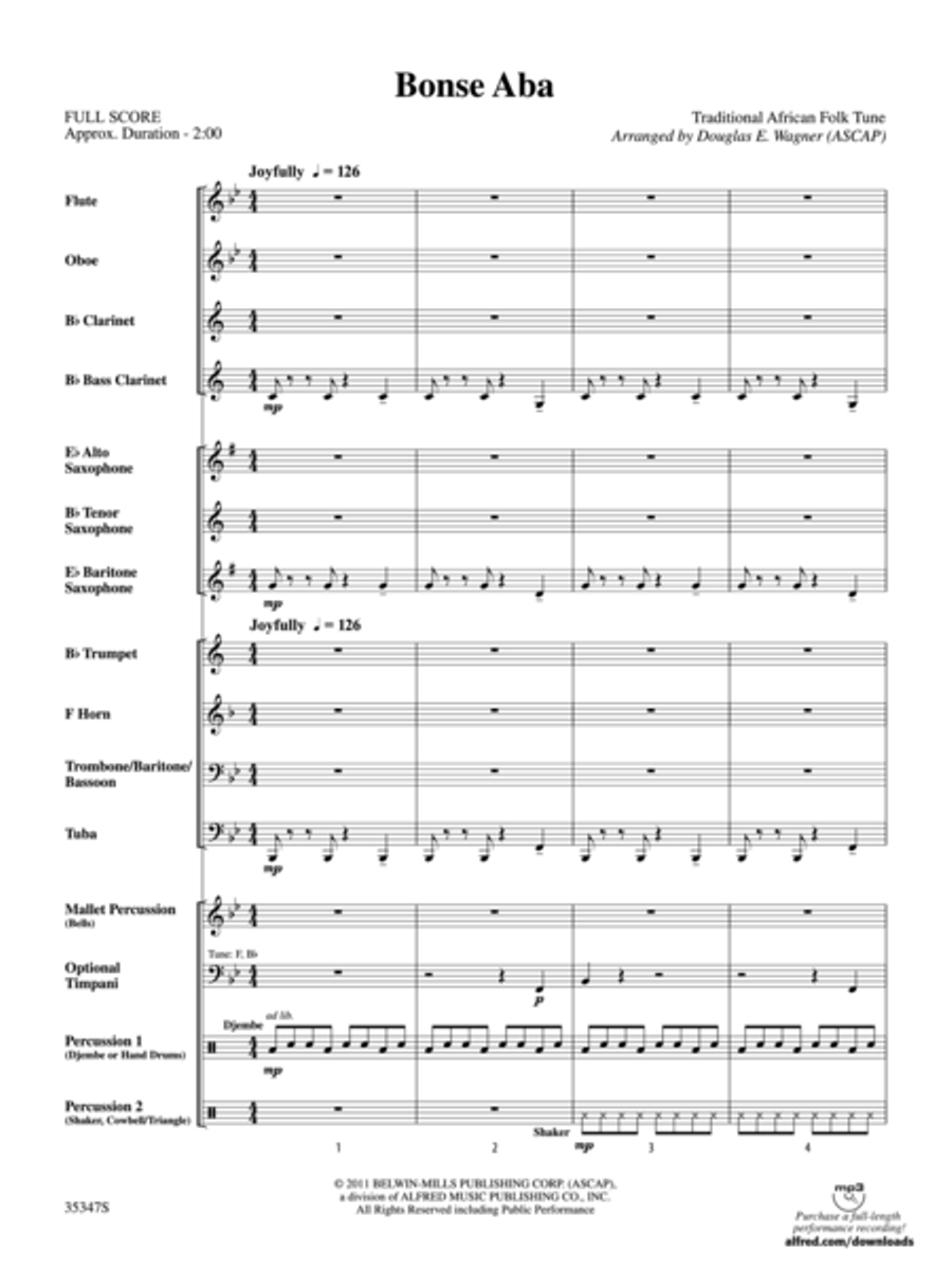 Bonse Aba Bonse Aba Concert Band scores gallery preview page 2