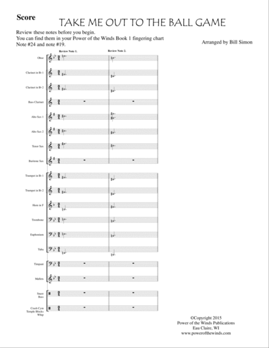 Take Me Out to the Ball Game Concert Band scores gallery preview page 2