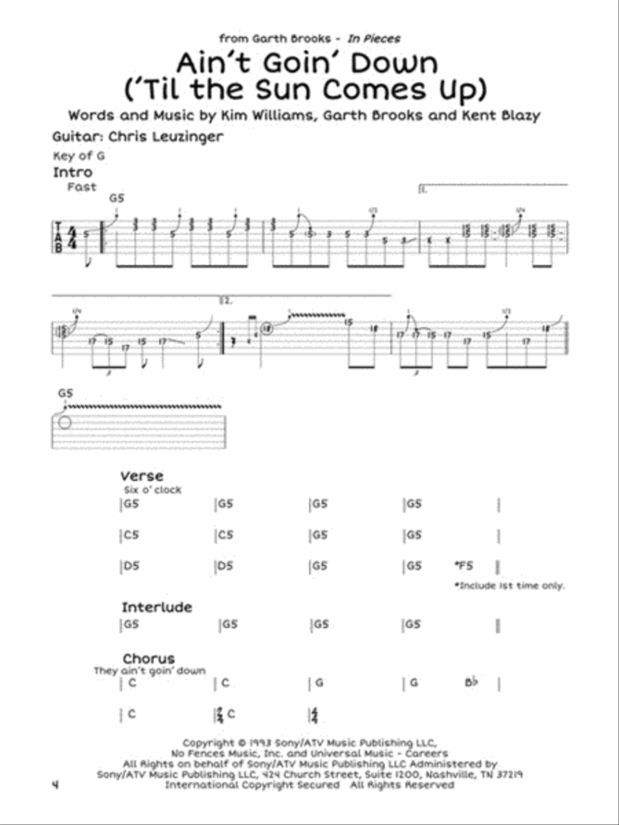 Bootleg Country Guitar Tabs Electric Guitar scores gallery preview page 3