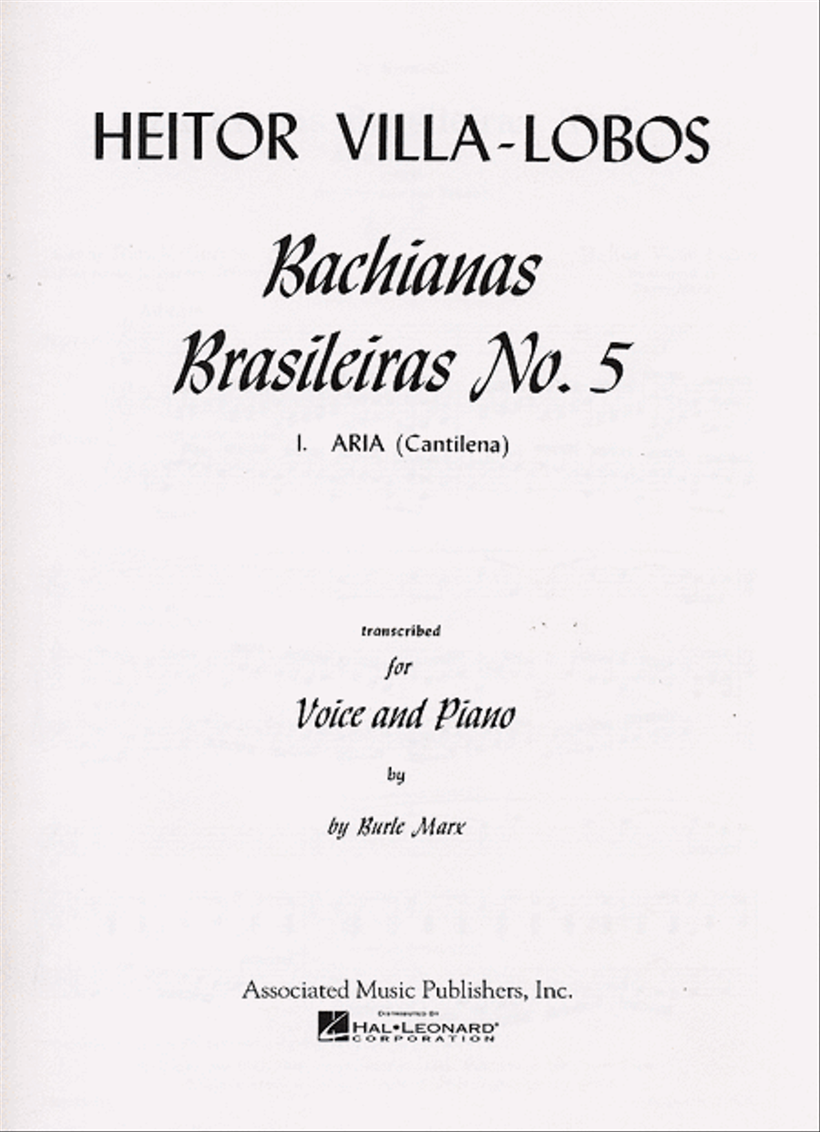 Aria From 'Bachianas Brasileiras Cantilena No. 5' Voice Solo scores gallery preview page 1