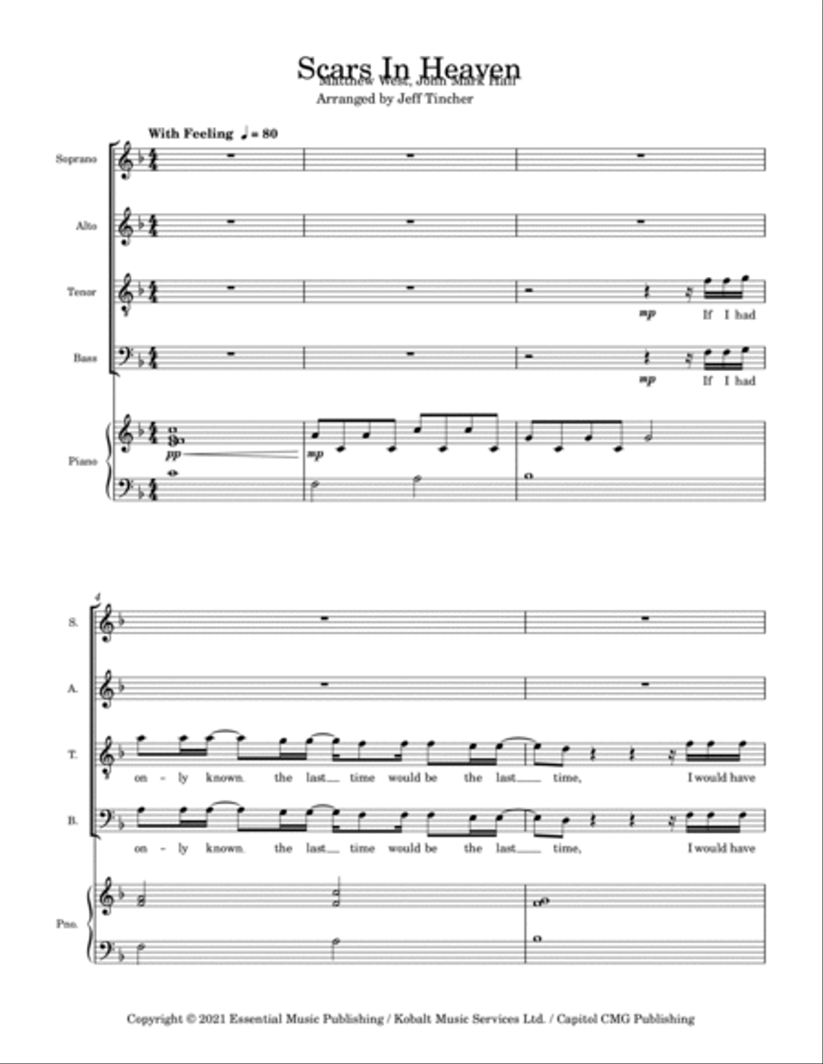 Scars In Heaven 4-Part scores gallery preview page 2