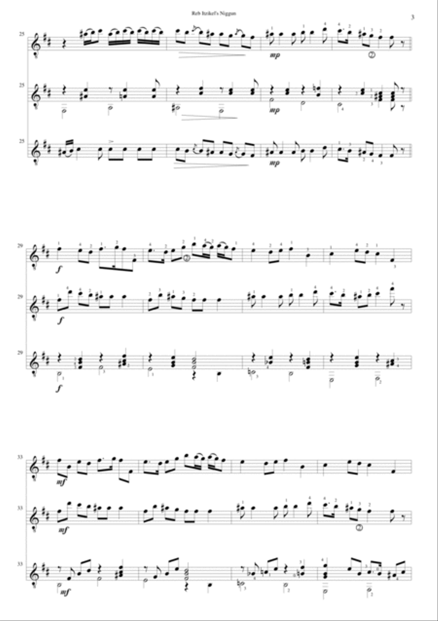 Variations on 8 Jewish melodies for guitar trio (complete set) Guitar Ensemble scores gallery preview page 4