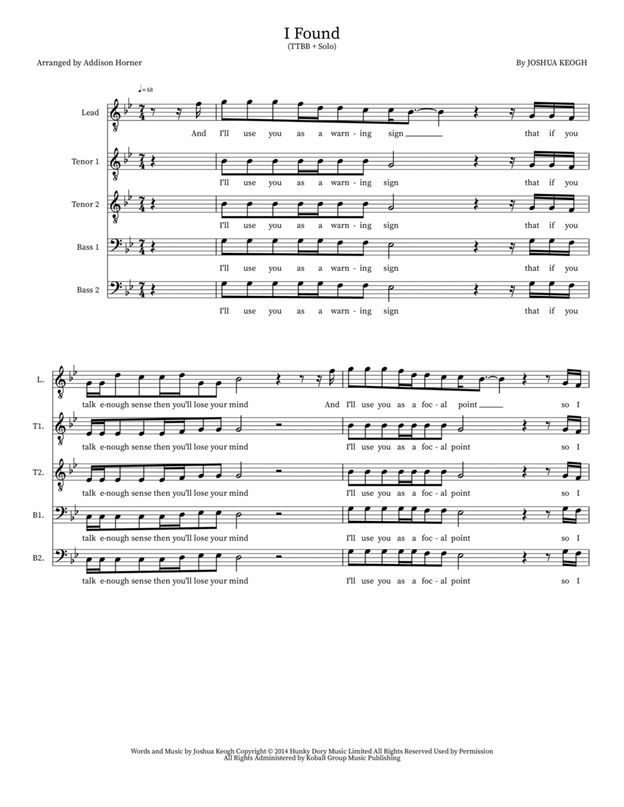 I Found Choir scores gallery preview page 1