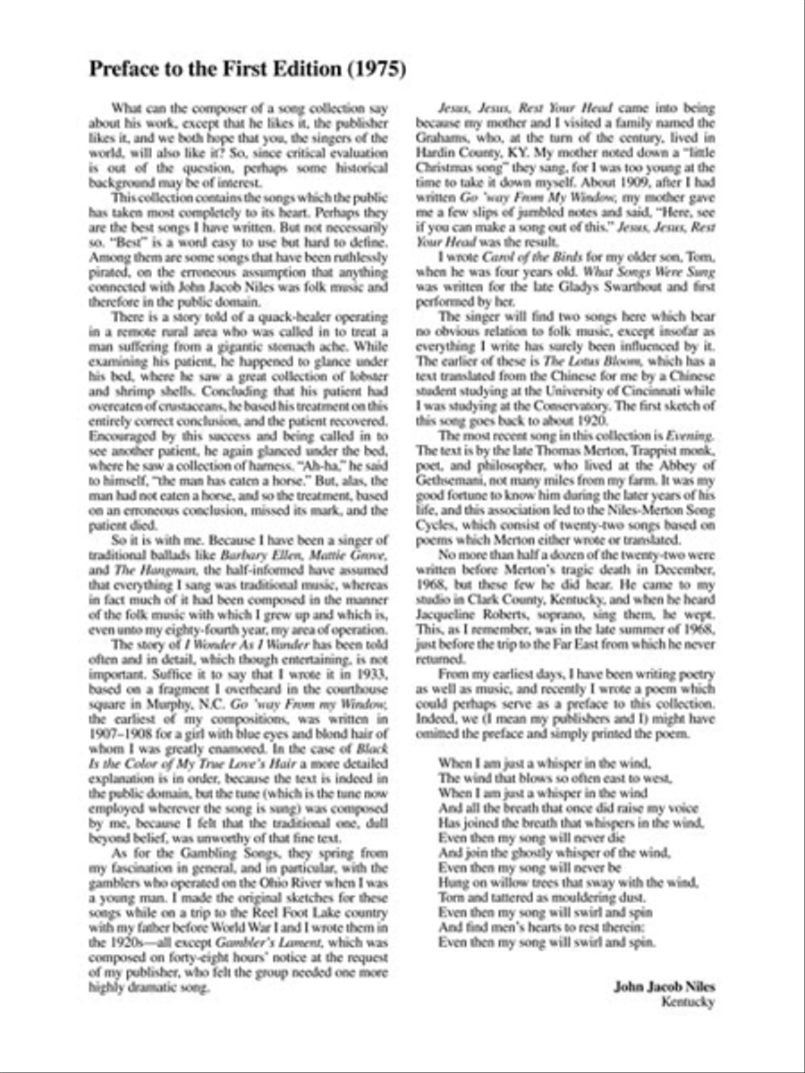 Songs of John Jacob Niles – Revised and Expanded Edition Low Voice scores gallery preview page 3