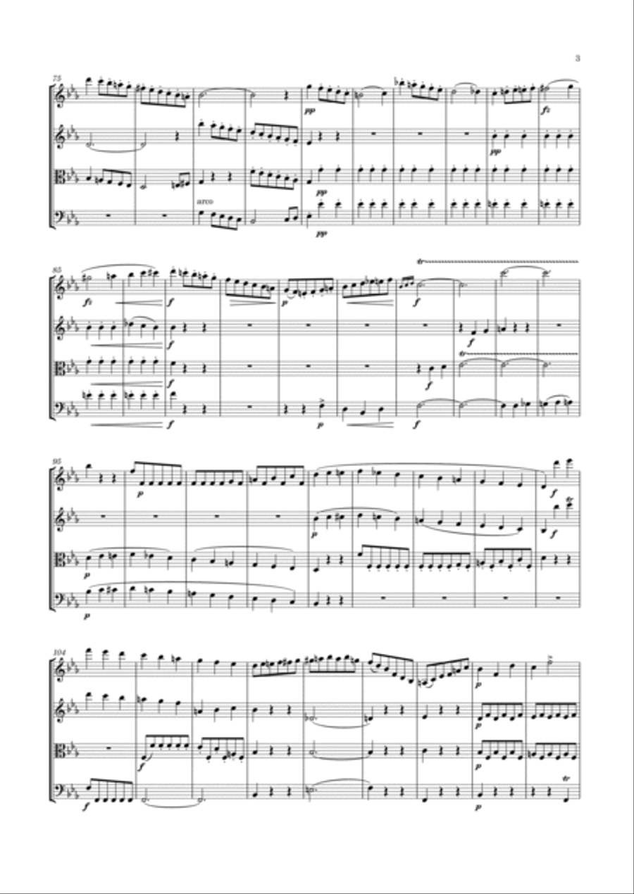 Onslow - String Quartet No.12 in E flat major, Op.10 No.3 String Quartet scores gallery preview page 4