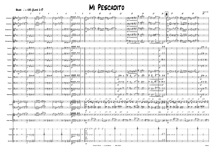 Mi Pescadito - Salsa - Big Band - Score Only Jazz Ensemble scores gallery preview page 1