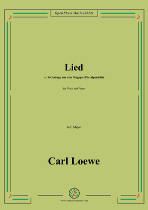 Book cover for Loewe-Lied,in E Major,for Voice and Piano
