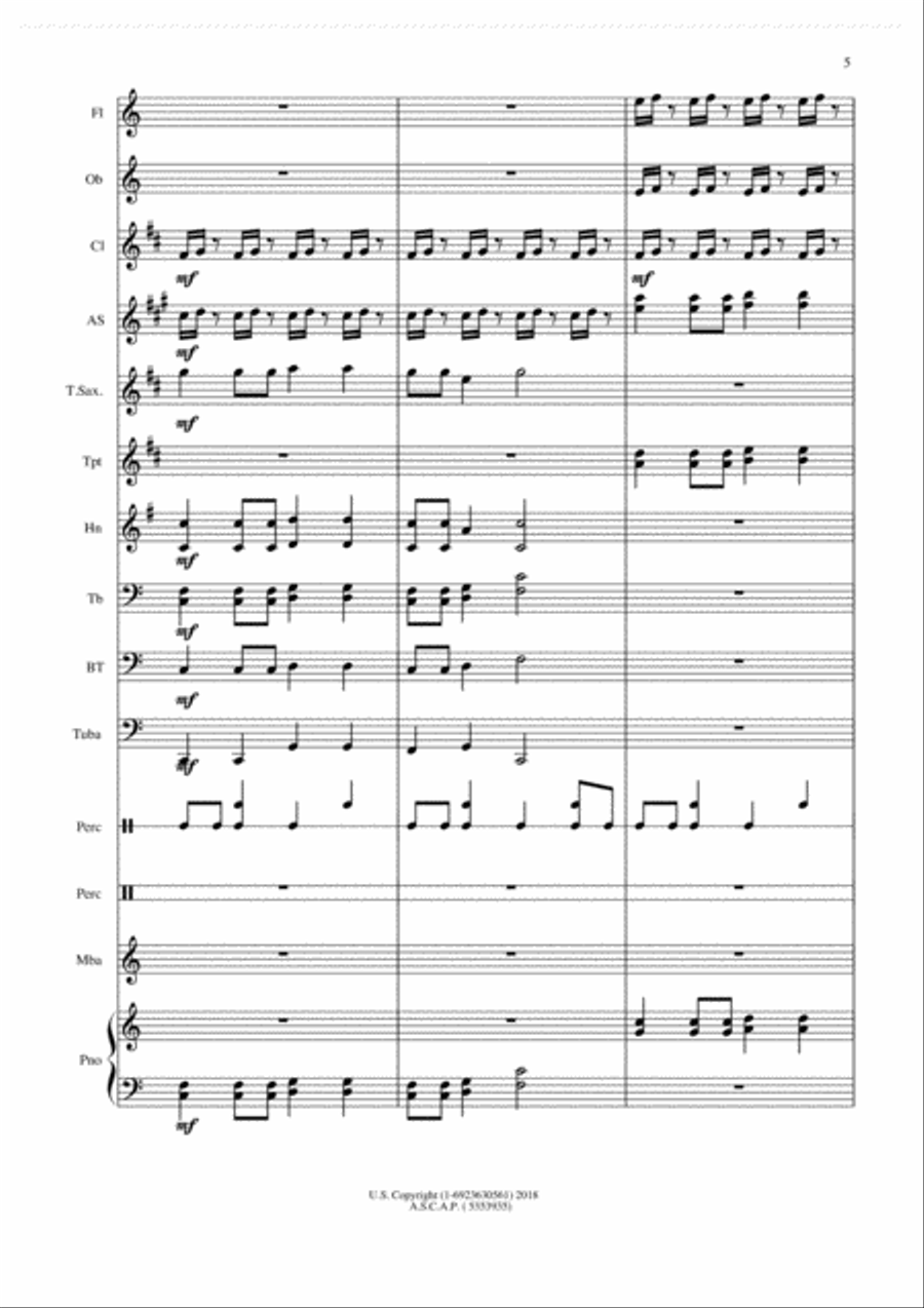 Morning Sun: Asian Folk Song Concert Band scores gallery preview page 5