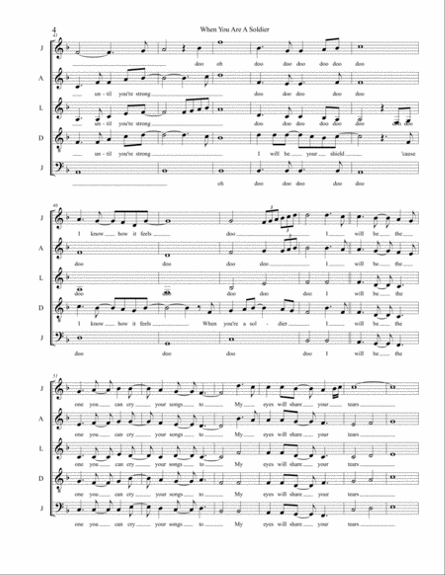 When You Are A Soldier 4-Part scores gallery preview page 4