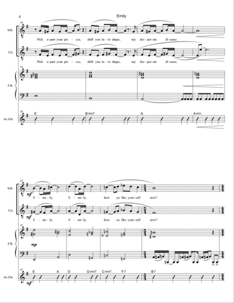 Emily Piano, Vocal, Guitar scores gallery preview page 4