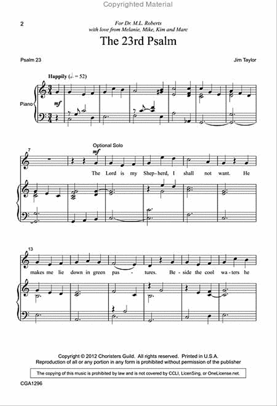 The 23rd Psalm The 23rd Psalm 2-Part scores gallery preview page 2