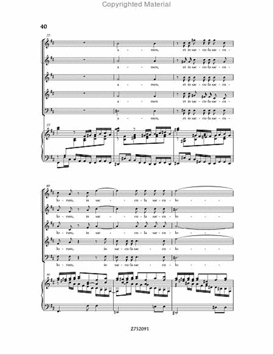 Cantata No. 191: Gloria in Excelsis Deo, BWV 191 4-Part scores gallery preview page 40