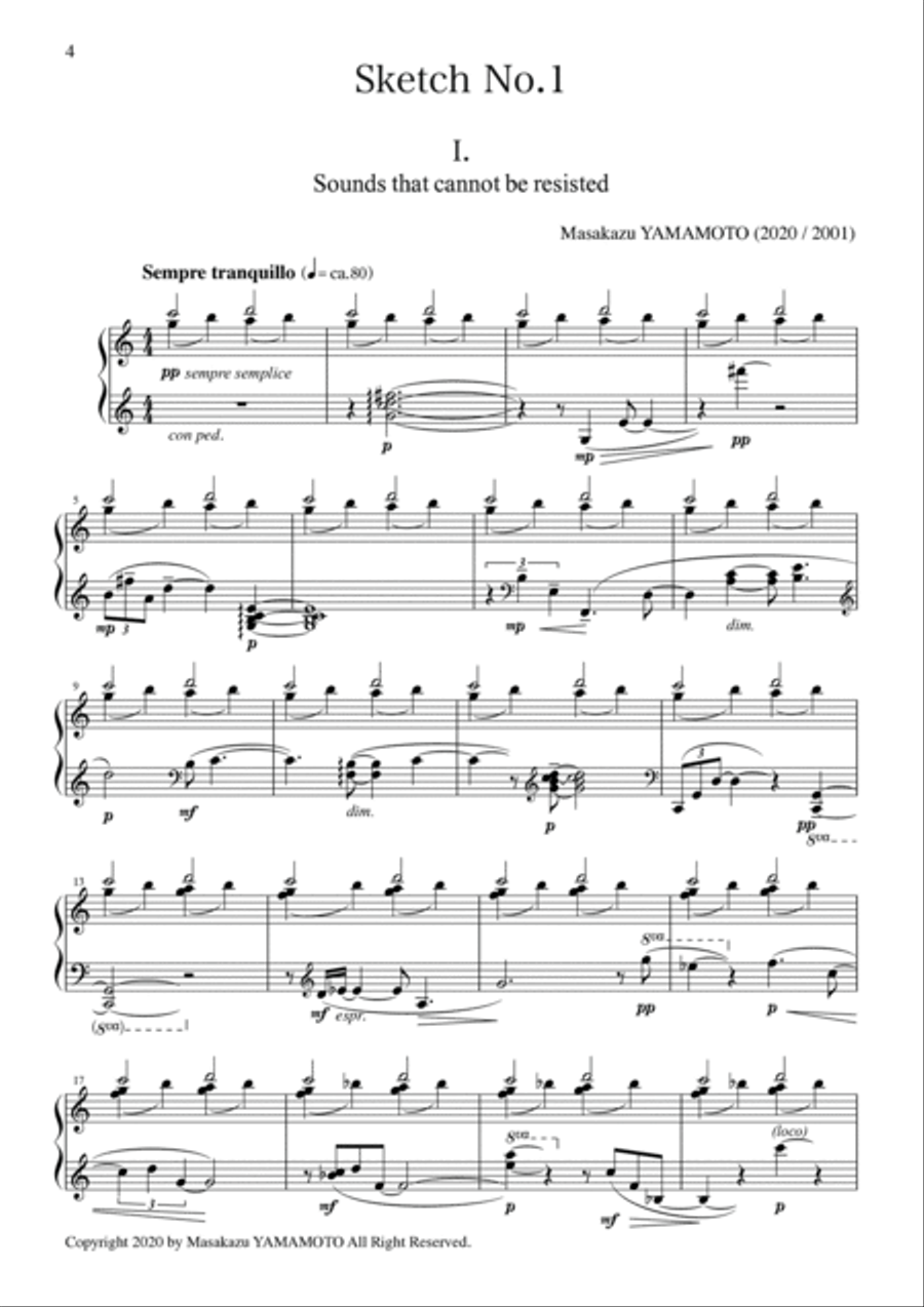 Sketches for piano No.1 (5 pieces) Piano Method scores gallery preview page 4