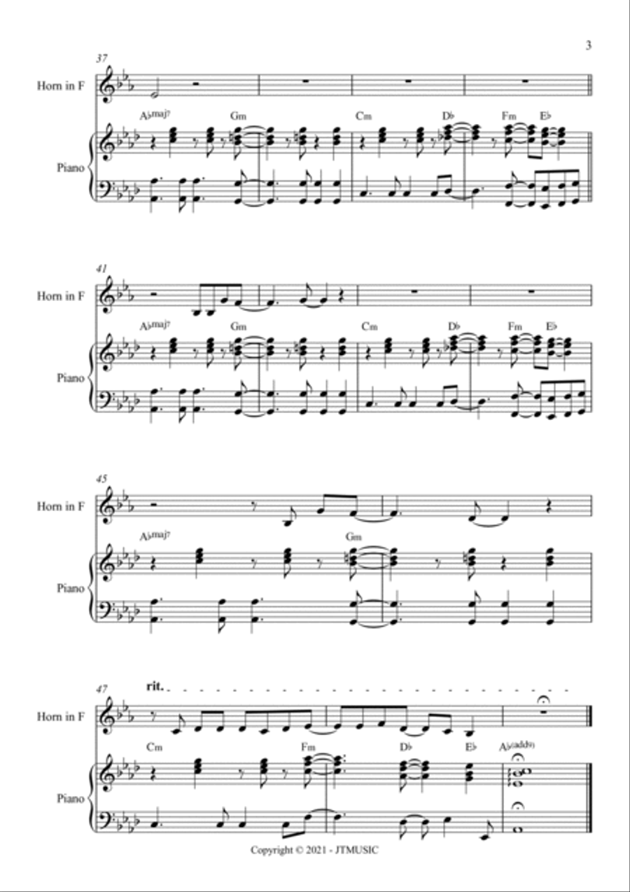 Pick Myself Up for French Horn and Piano Horn scores gallery preview page 3
