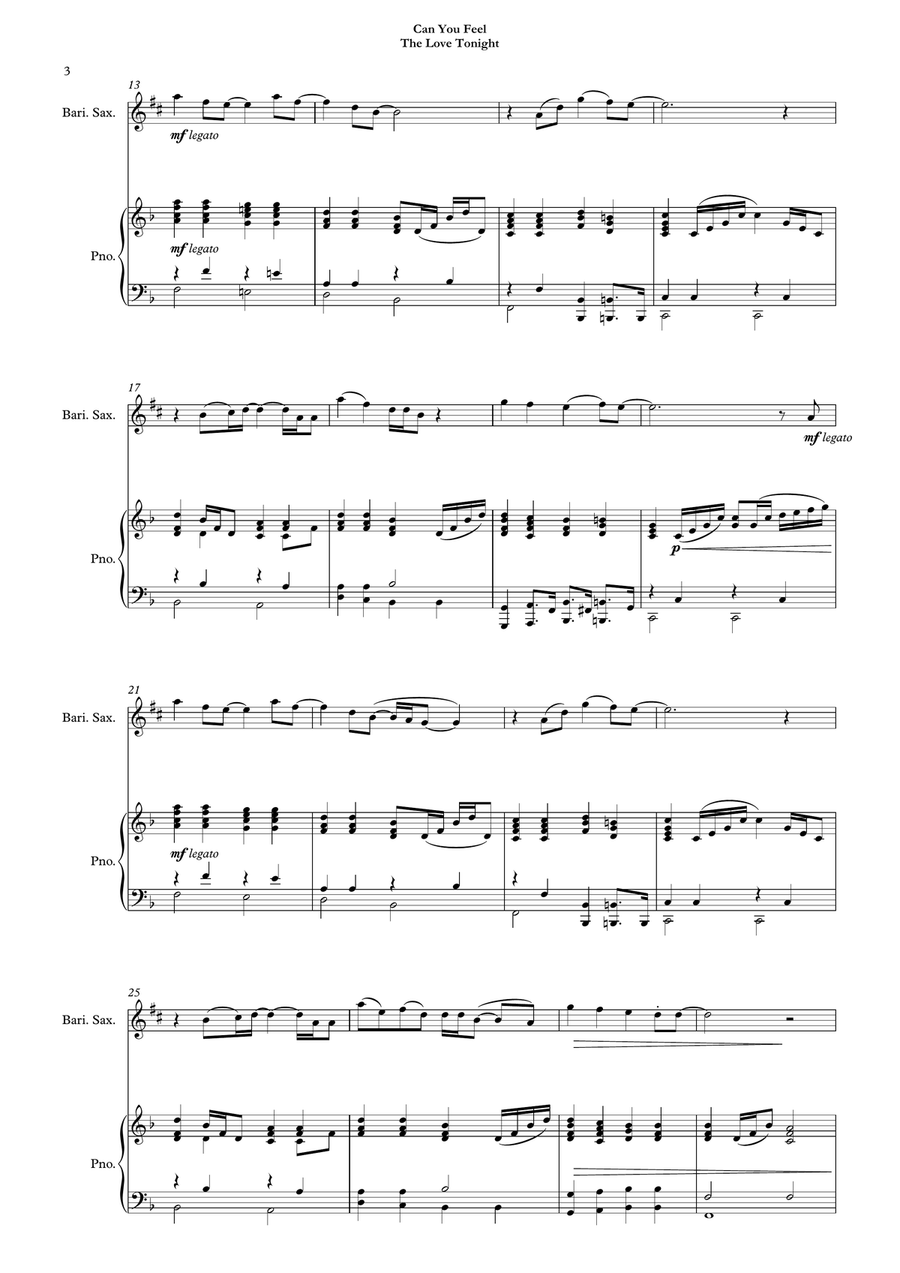 Can You Feel The Love Tonight Chamber Music scores gallery preview page 5