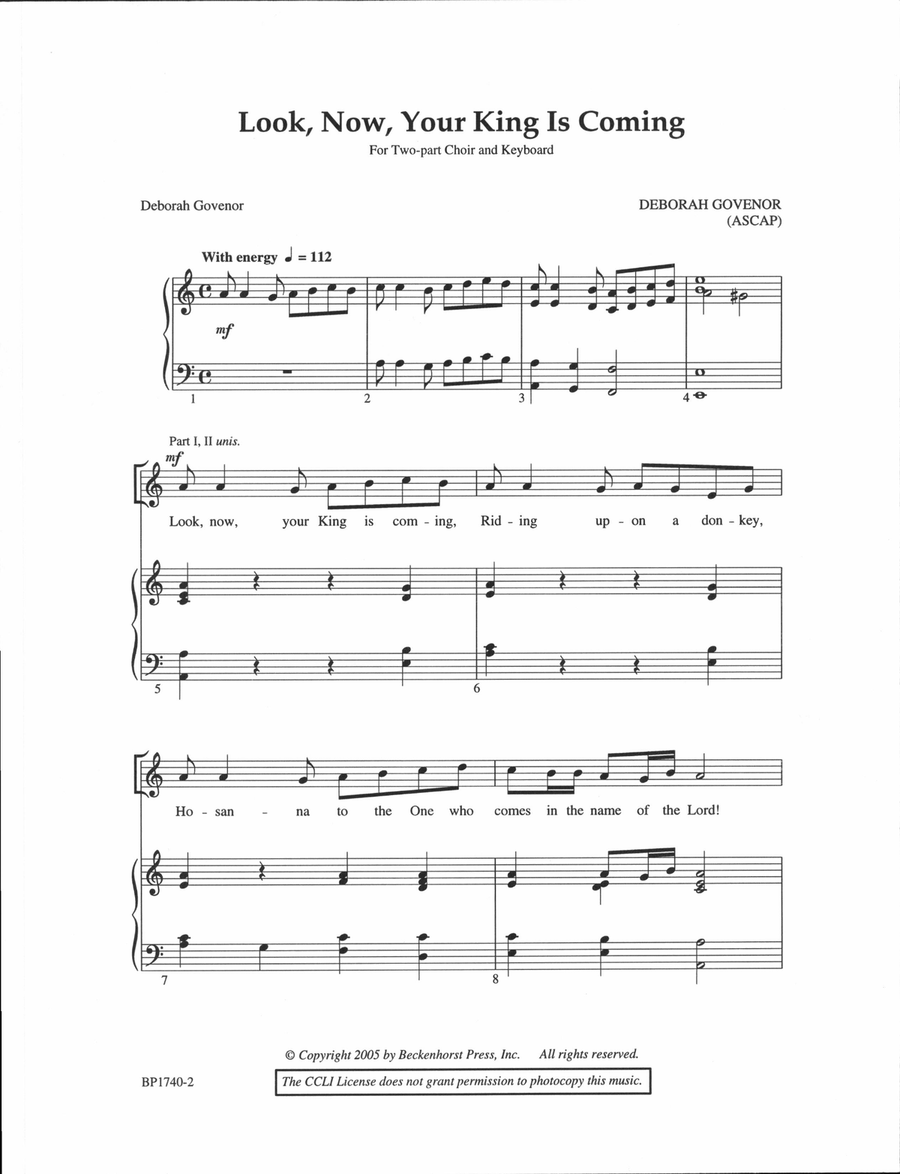 Look, Now, Your King Is Coming! 2-Part scores gallery preview page 2