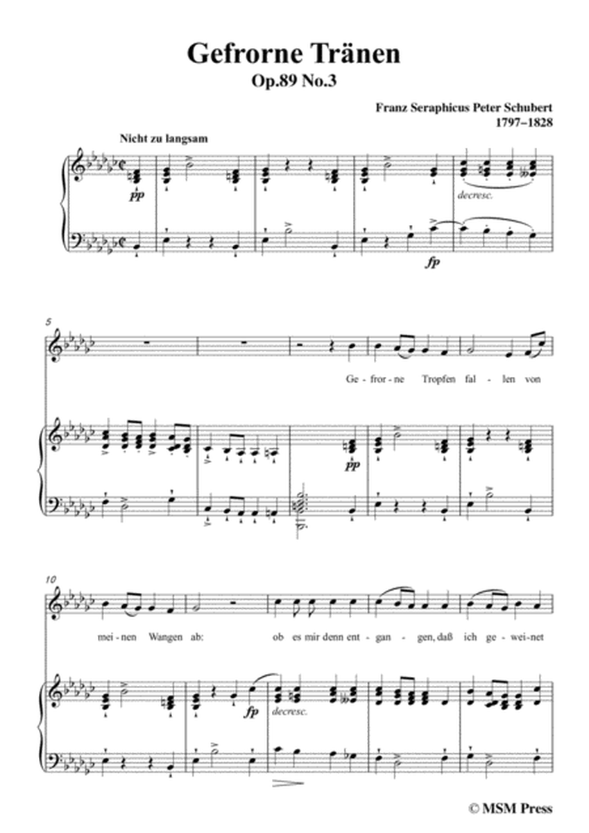 Schubert-Gefrorne Tränen,from 'Winterreise',Op.89(D.911) No.3,in e flat minor,for Voice&Piano image number null